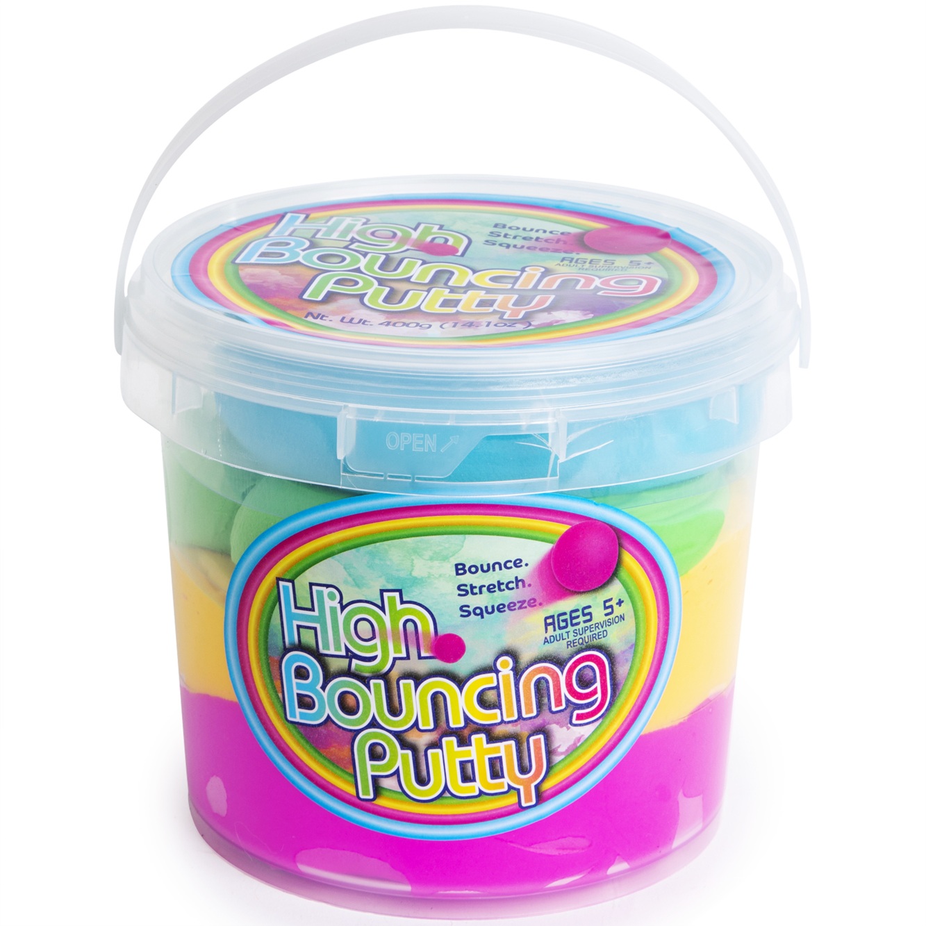 Bucket of Rainbow Putty